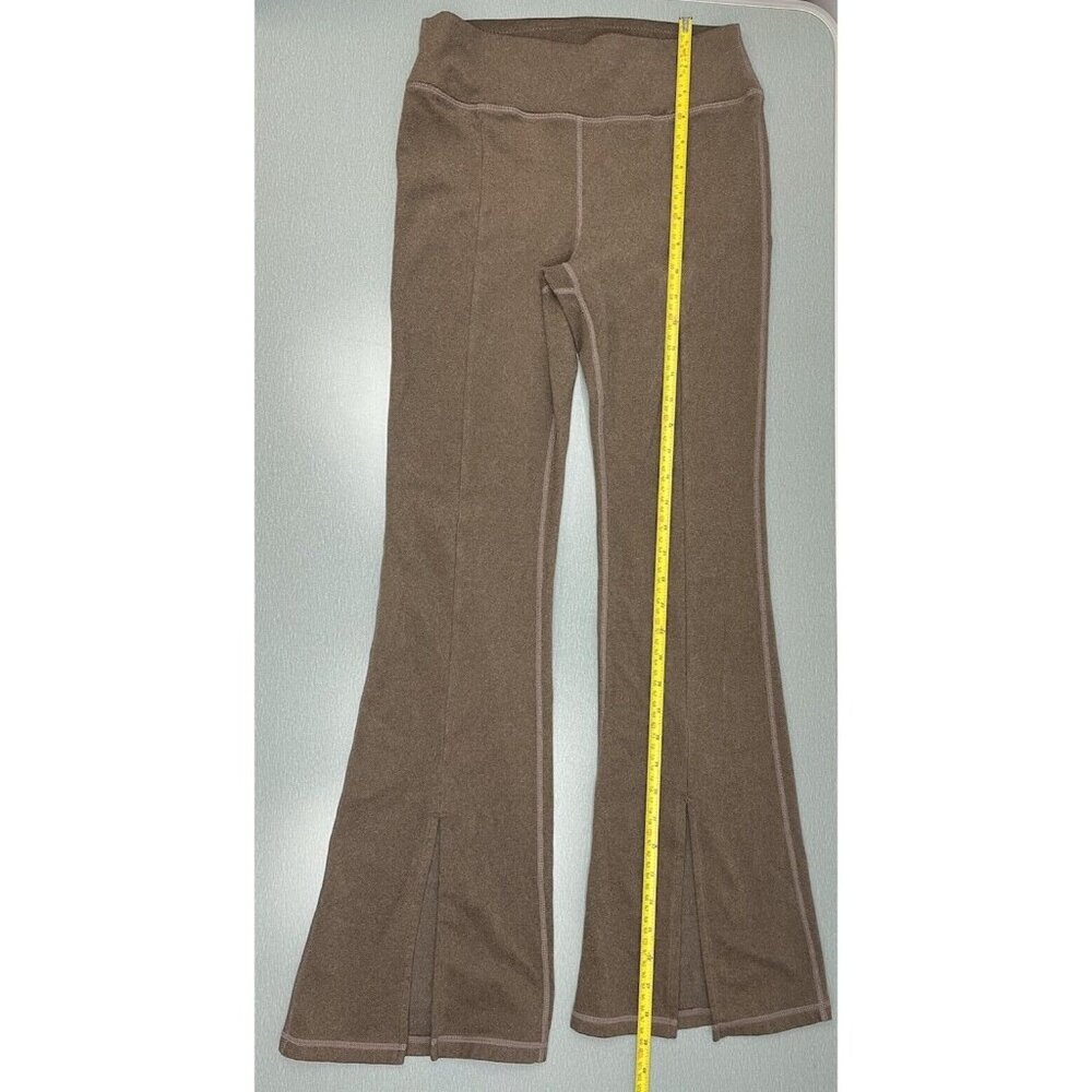 MONO B WOMEN BRUSHED RIBBED FLARE LEGGINGS RIB-FRONT SLIT SIZE M PULL ON - Picture 10 of 16
